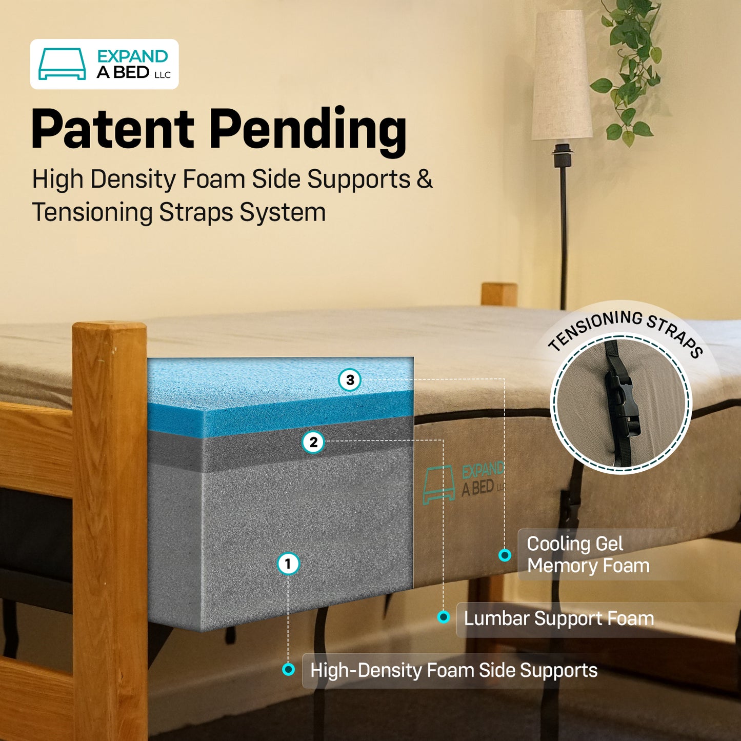 Expand a Bed Cooling Gel Memory Foam Proprietary Twin XL Mattress Topper