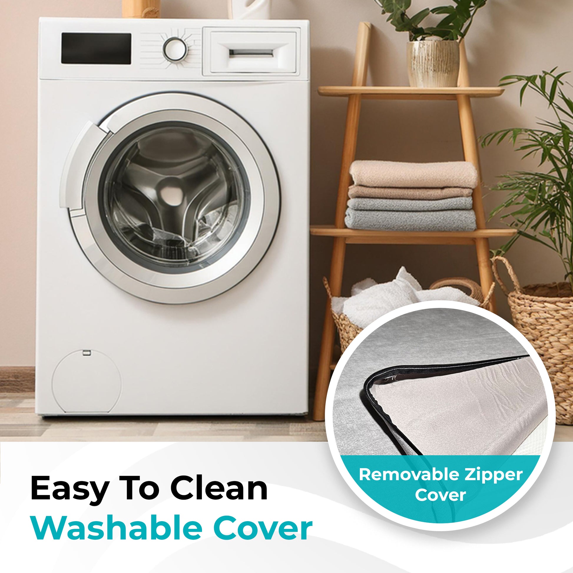Easy-to-clean removable zipper cover for twin XL mattress topper, perfect for college dorm comfort and hygiene